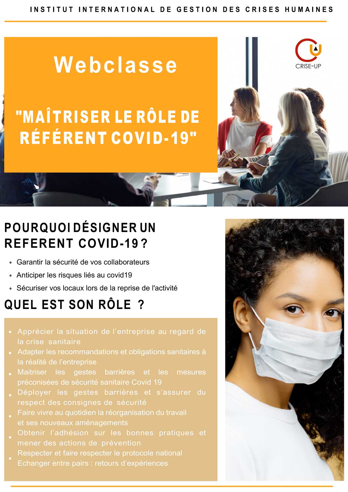 Formation - Maîtriser son rôle de référent Covid 19