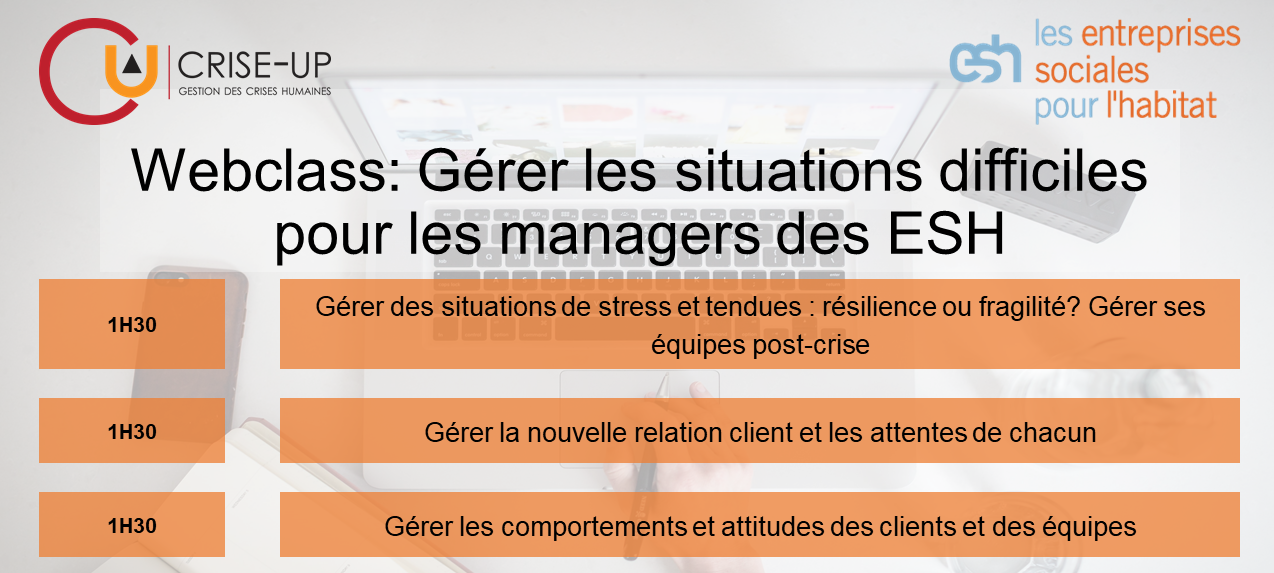 Formation Webclass « Gérer les situations difficiles pour les managers des ESH »